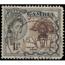 Gambia Sg172 - 1½d. - brown and black used