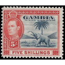 Gambia Sg160 - 5s. - blue and red MM