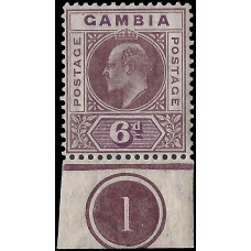 Gambia Sg 78 - 6d. dull and bright purple 1909 LMM