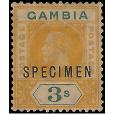 Gambia Sg 85 - 3s. - yellow and green SPECIMEN MM