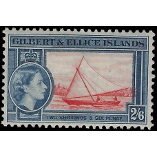 Gilbert & Ellice Islands Sg 73 - 2s.6d. - red and blue 1956 MM