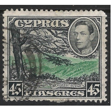 Cyprus  Sg161 - 45pi. - green and black 1938 used