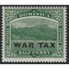 Dominica Sg57 - ½d. - green 1918 Optd WAR TAX. MNH Dominica Sg57 - ½d. - green 1918 Optd WAR TAX. MNH
