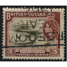 British Guiana Sg333 - 1954 - 3c. brown-olive and red-brown used