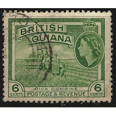 British Guiana Sg336 - 1954 - 6c. yellow-green used