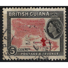 British Guiana Sg335 - 1954 - Se. scarlet and black used