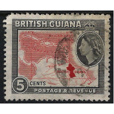 British Guiana Sg335 - 1954 - Se. scarlet and black used
