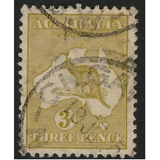 AUSTRALIA Sg37 - 3d. yellow-olive 1915 used