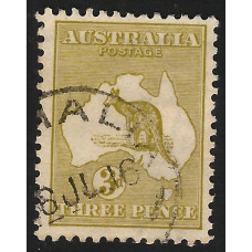 AUSTRALIA Sg37 - 3d. yellow-olive 1915 used