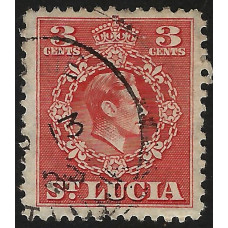 St. Lucia Sg148 - 3c. - red  1949 used