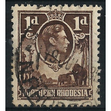 Northern Rhodesia Sg 27 - 1d. - brown used