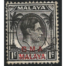 Malaya BMA Sg 1b - 1c. - black 1945 used Malaya BMA Sg 1b - 1c. - black 1945 used