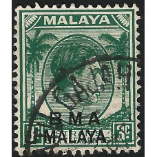 Malaya BMA Sg 4 - 3c. - green 1945 used Malaya BMA Sg 4 - 3c. - green 1945 used