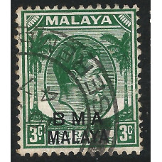 Malaya BMA Sg 4 - 3c. - green 1945 used Malaya BMA Sg 4 - 3c. - green 1945 used