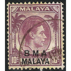 Malaya BMA Sg 8a - 10c. - purple 1945 used Malaya BMA Sg 8a - 10c. - purple 1945 used