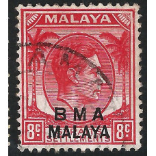 Malaya BMA Sg 7 - 8c. - red 1945 used Malaya BMA Sg 7 - 8c. - red 1945 used