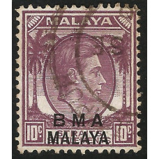 Malaya BMA Sg 8a - 10c. - purple 1945 used Malaya BMA Sg 8a - 10c. - purple 1945 used
