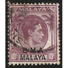 Malaya BMA Sg 8a - 10c. - purple 1945 used Malaya BMA Sg 8a - 10c. - purple 1945 used