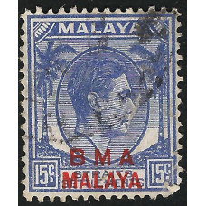 Malaya BMA Sg 10 - 12c. - blue 1945 used Malaya BMA Sg 10 - 12c. - blue 1945 used