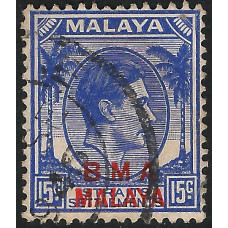 Malaya BMA Sg 10 - 12c. - blue 1945 used Malaya BMA Sg 10 - 12c. - blue 1945 used