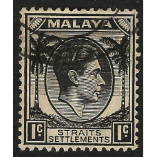 Straits Settlements Sg278 - 1c. - black 1937 used Straits Settlements Sg278 - 1c. - black 1937 used