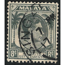 Straits Settlements Sg283 - 8c. - grey 1937 used Straits Settlements Sg283 - 8c. - grey 1937 used