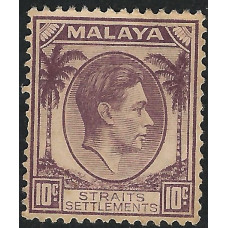 Straits Settlements Sg284 - 10c. - purple 1937 used
