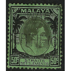 Straits Settlements Sg289 - 50c. - black on green 1937 used