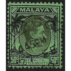 Straits Settlements Sg289 - 50c. - black on green 1937 used