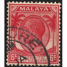 Straits Settlements Sg264 - 6c. - red 1936 used Straits Settlements Sg264 - 6c. - red 1936 used