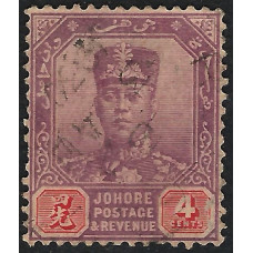 Johore Sg 64 -  1904  -  4c. dull purple & carmine used