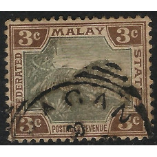 Federated Malay States Sg 16a -  1900  -  3c. - black and brown used