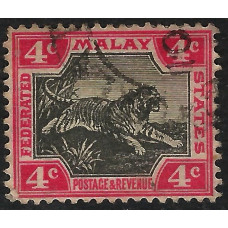 Federated Malay States Sg 36d -  1900  -  4c. - black and red used