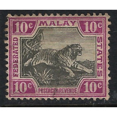Federated Malay States Sg 43b -  1900  -  10c. - black and mauve used