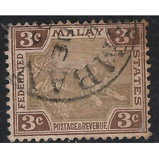 Federated Malay States Sg 16a -  1900  -  3c. - black and brown used