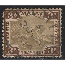 Federated Malay States Sg 16a -  1900  -  3c. - black and brown used