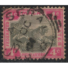 Federated Malay States Sg 36d -  1900  -  4c. - black and red used