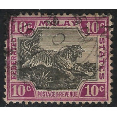 Federated Malay States Sg 43b -  1900  -  10c. - black and mauve used