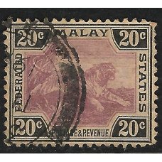 Federated Malay States Sg 69 -  1900  -  20c. - mauve and black used