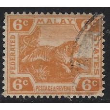 Federated Malay States Sg 63 -  1900  -  6c. - orange used