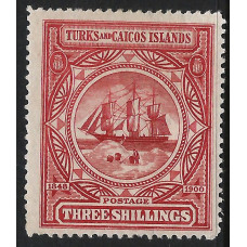 Turks and Caicos Islands Sg109 - 3s. - red 1900 MM