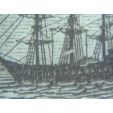 St Helena Sg 98a - 1d . grey and green Broken mainmast Variety LMM St Helena Sg 98a - 1d . grey and green Broken mainmast Variety LMM