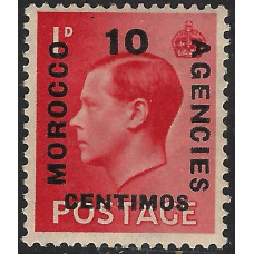 Morocco Agencies Sg161 - 10c. on 1d. - red optd Morocco Agencies MM