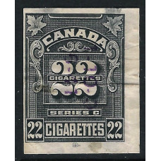 Canada Revenue 22 Cigarettes Tax Imperf Series C