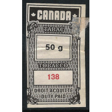 Canada Revenue 50g Tabacco Tax Imperf 
