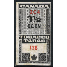 Canada Revenue 1 1/2 oz. on Tabacco Tax Imperf 