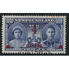 Newfoundland Sg274 -  4c. on 5c. - blue 1939 Royal Visit used