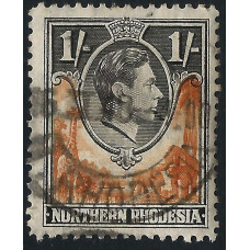 Northern Rhodesia Sg 40 - 1s. - orange and black used
