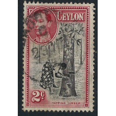Ceylon Sg386b - 2c. - black and red used