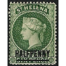 St Helena Sg 36 var - ½d. on 6d. - green 1861 variety/error MM St Helena Sg 36 var - ½d. on 6d. - green 1861 variety/error MM